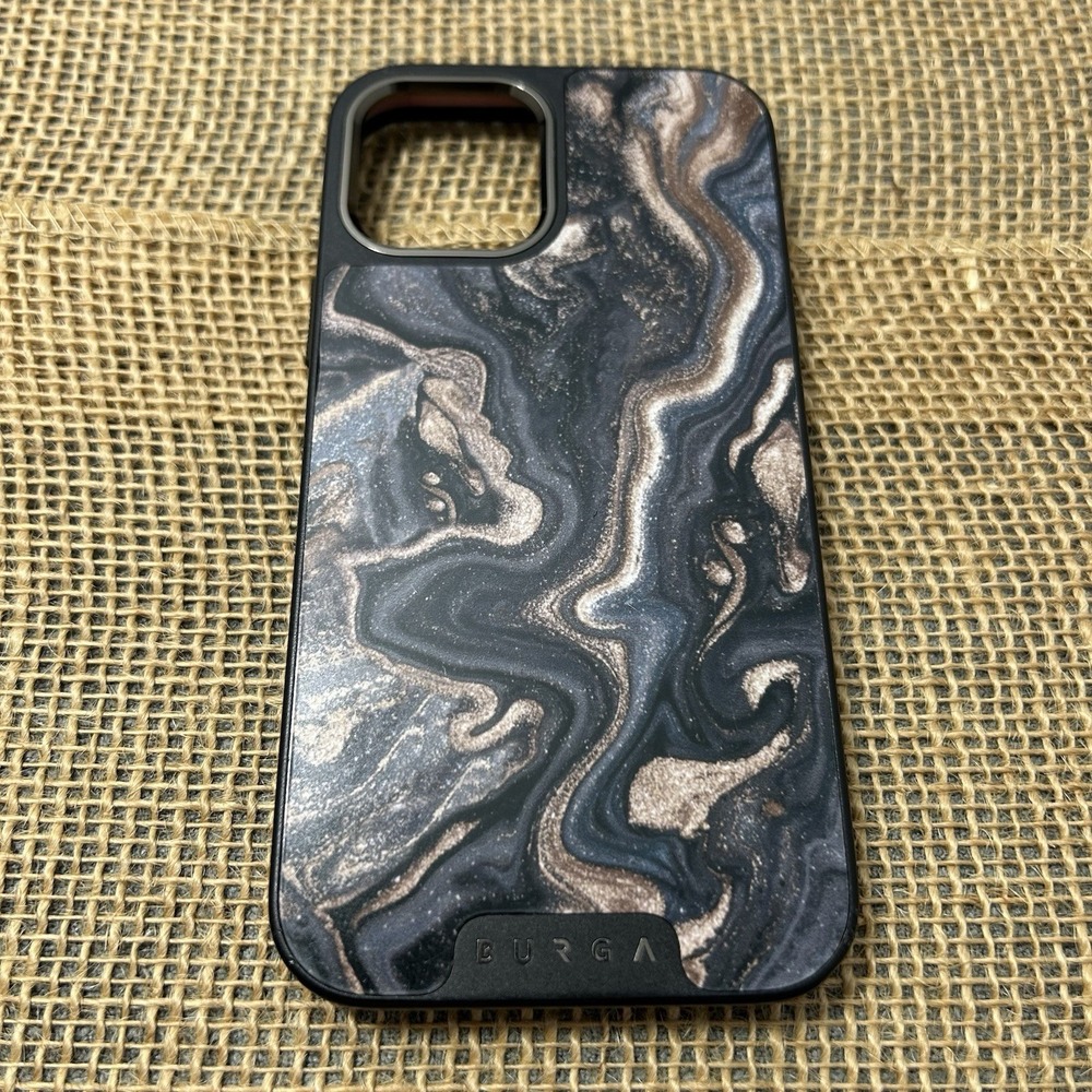 BURGA Elite iPhone 12 Case Apple Abstract Marble Caramel Sand Swirl Cloud Gaurd